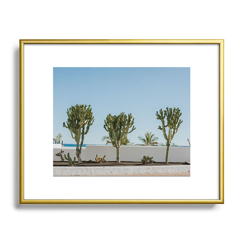 Hello Twiggs Three Cactus Metal Framed Art Print