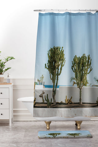 Hello Twiggs Three Cactus Shower Curtain And Mat