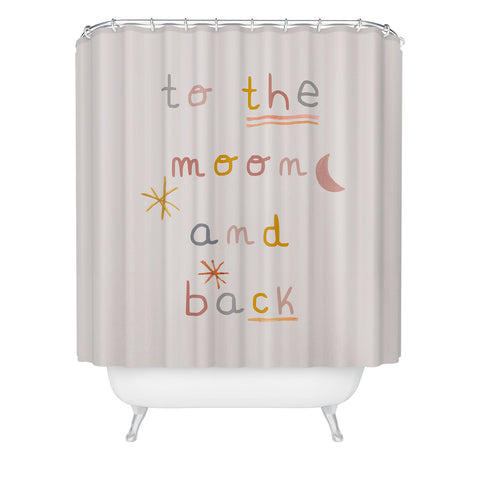 Hello Twiggs To the Moon and Back Shower Curtain