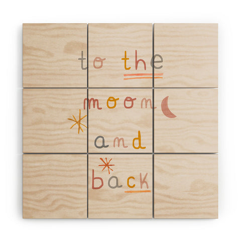 Hello Twiggs To the Moon and Back Wood Wall Mural