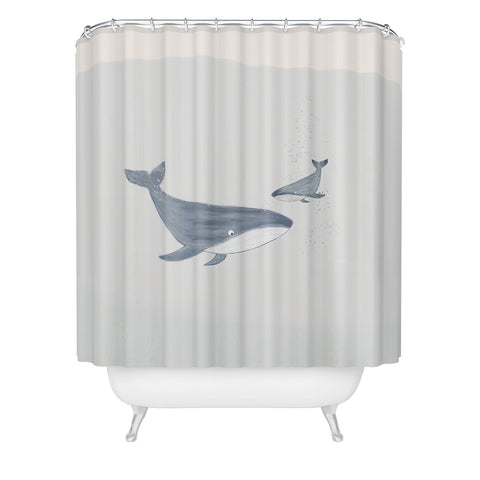 Hello Twiggs Two Whales Shower Curtain