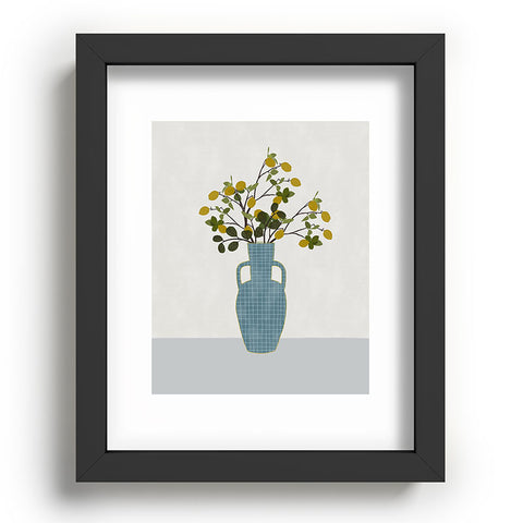 Hello Twiggs Vase with Lemon Tree Branches Recessed Framing Rectangle