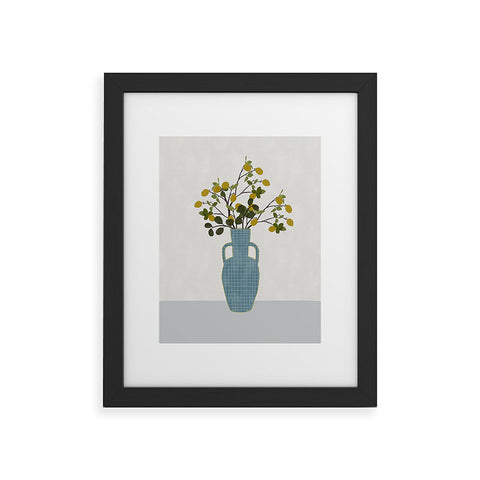 Hello Twiggs Vase with Lemon Tree Branches Framed Art Print