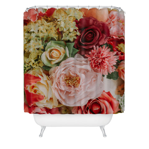 Hello Twiggs Vintage Faded Flowers Shower Curtain