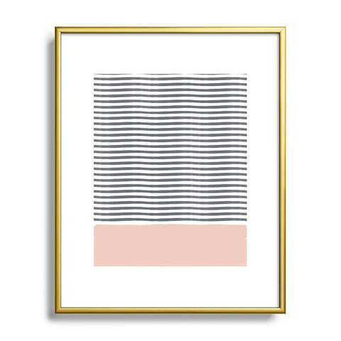 Hello Twiggs Watercolor Stripes Blush Metal Framed Art Print