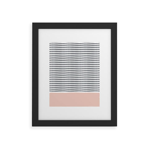 Hello Twiggs Watercolor Stripes Blush Framed Art Print