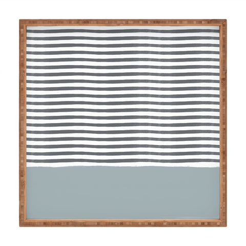 Hello Twiggs Watercolor Stripes Grey Square Tray