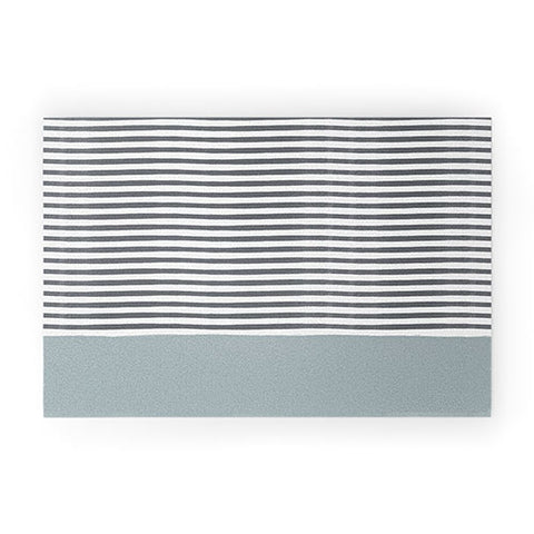 Hello Twiggs Watercolor Stripes Grey Welcome Mat