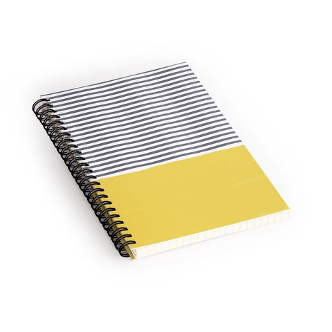 Hello Twiggs Watercolour Stripes Mustard Spiral Notebook