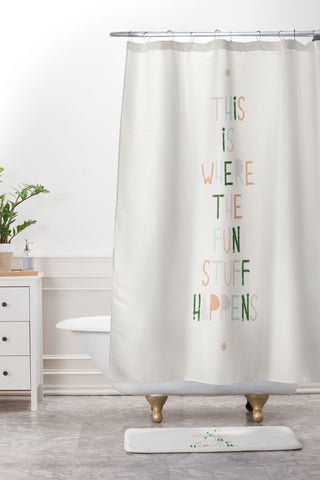 Hello Twiggs Where the fun stuff happens Shower Curtain And Mat