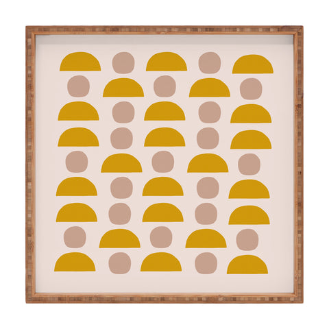 Hello Twiggs Yellow Blush Shapes Square Tray