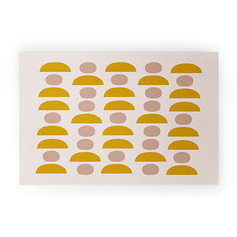 Hello Twiggs Yellow Blush Shapes Welcome Mat