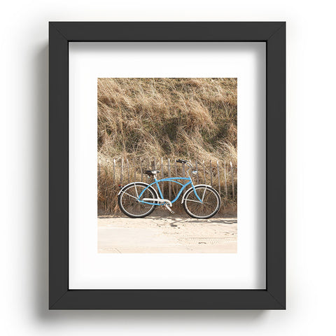 Henrike Schenk - Travel Photography Blue Beach Bike In Holland Photo Dutch Grass Dunes Summer Holiday Recessed Framing Rectangle