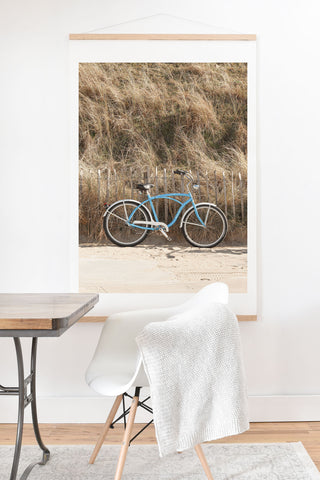Henrike Schenk - Travel Photography Blue Beach Bike In Holland Photo Dutch Grass Dunes Summer Holiday Art Print And Hanger
