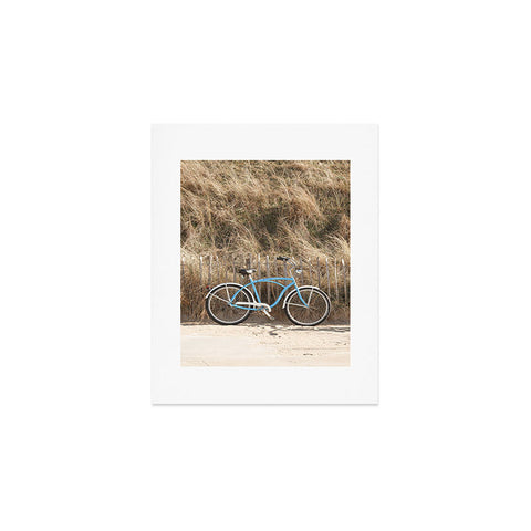 Henrike Schenk - Travel Photography Blue Beach Bike In Holland Photo Dutch Grass Dunes Summer Holiday Art Print