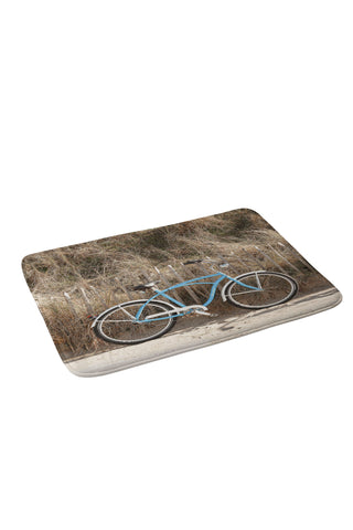 Henrike Schenk - Travel Photography Blue Beach Bike In Holland Photo Dutch Grass Dunes Summer Holiday Memory Foam Bath Mat