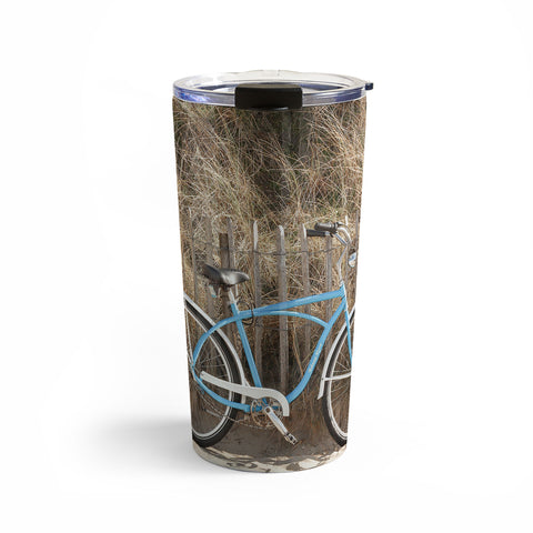 Henrike Schenk - Travel Photography Blue Beach Bike In Holland Photo Dutch Grass Dunes Summer Holiday Travel Mug