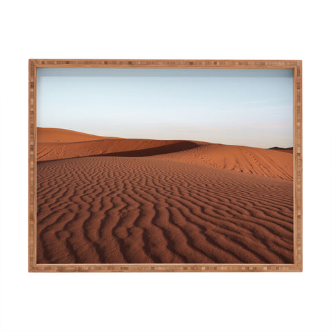 Henrike Schenk - Travel Photography Fine Desert Structures Photo Sahara Desert Morocco Rectangular Tray