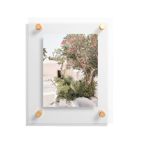 Henrike Schenk - Travel Photography Greece Summer Scenery With Plants Photo White Island Architecture Floating Acrylic Print