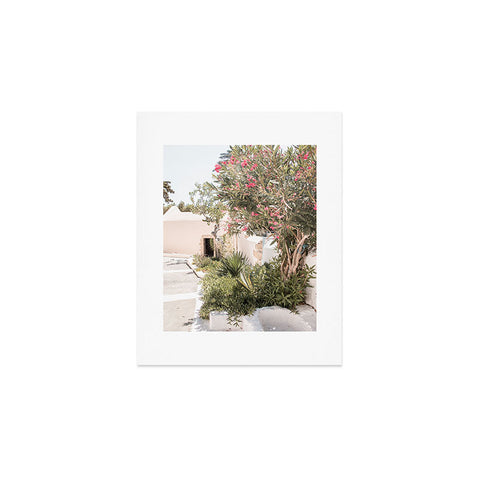 Henrike Schenk - Travel Photography Greece Summer Scenery With Plants Photo White Island Architecture Art Print