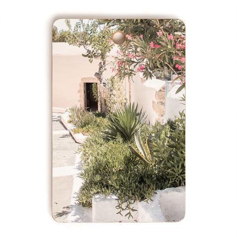 Henrike Schenk - Travel Photography Greece Summer Scenery With Plants Photo White Island Architecture Cutting Board Rectangle