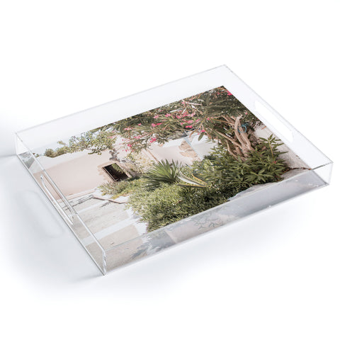 Henrike Schenk - Travel Photography Greece Summer Scenery With Plants Photo White Island Architecture Acrylic Tray