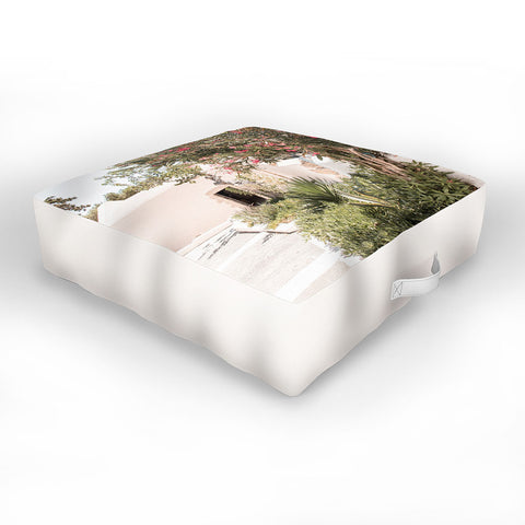 Henrike Schenk - Travel Photography Greece Summer Scenery With Plants Photo White Island Architecture Outdoor Floor Cushion