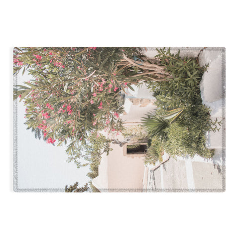 Henrike Schenk - Travel Photography Greece Summer Scenery With Plants Photo White Island Architecture Outdoor Rug