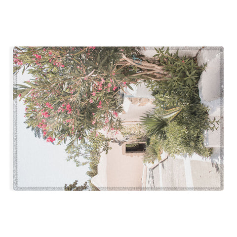 Henrike Schenk - Travel Photography Greece Summer Scenery With Plants Photo White Island Architecture Outdoor Rug