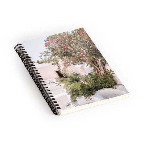 Henrike Schenk - Travel Photography Greece Summer Scenery With Plants Photo White Island Architecture Spiral Notebook