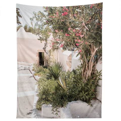 Henrike Schenk - Travel Photography Greece Summer Scenery With Plants Photo White Island Architecture Tapestry