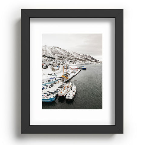Henrike Schenk - Travel Photography Harbor In Norway Snow Photo Winter In Norway Boats And Mountains Recessed Framing Rectangle