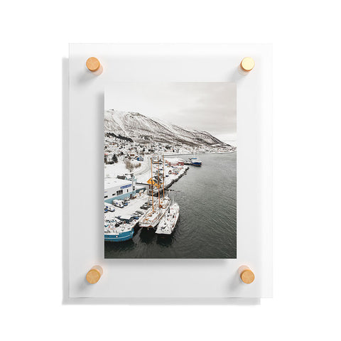Henrike Schenk - Travel Photography Harbor In Norway Snow Photo Winter In Norway Boats And Mountains Floating Acrylic Print