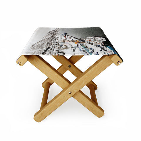 Henrike Schenk - Travel Photography Harbor In Norway Snow Photo Winter In Norway Boats And Mountains Folding Stool