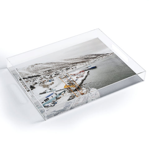 Henrike Schenk - Travel Photography Harbor In Norway Snow Photo Winter In Norway Boats And Mountains Acrylic Tray