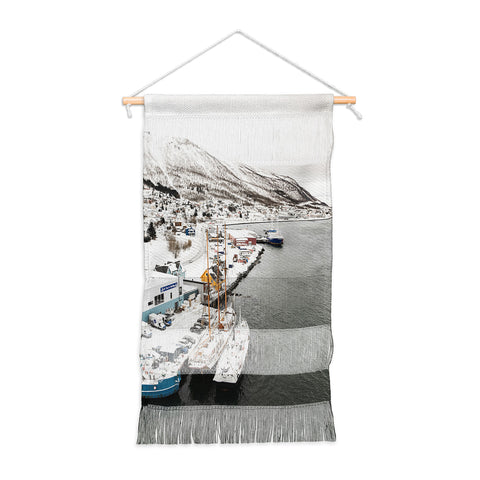Henrike Schenk - Travel Photography Harbor In Norway Snow Photo Winter In Norway Boats And Mountains Wall Hanging Portrait