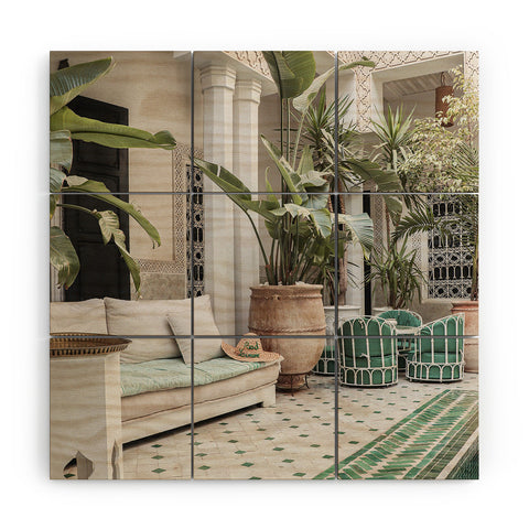 Henrike Schenk - Travel Photography Moroccan Riad In Marrakech Photo Arabic Interior Design Wood Wall Mural
