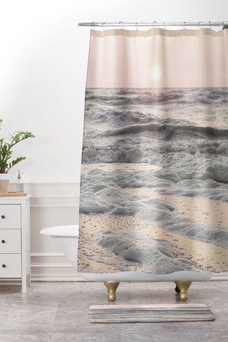 Henrike Schenk - Travel Photography Pastel Tones Ocean In Holland Shower Curtain And Mat