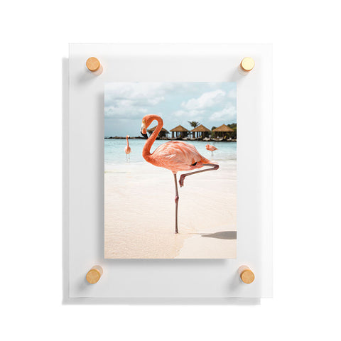 Henrike Schenk - Travel Photography Pink Flamingo Beach Photo Aruba Island Tropical Summer Bird Floating Acrylic Print