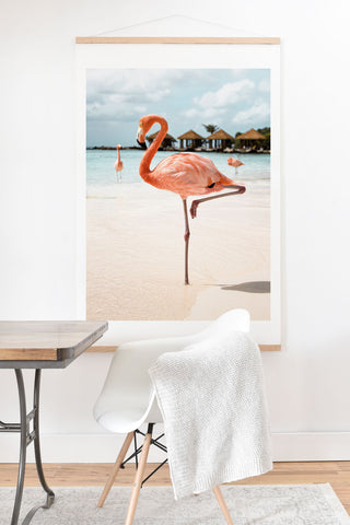 Henrike Schenk - Travel Photography Pink Flamingo Beach Photo Aruba Island Tropical Summer Bird Art Print And Hanger