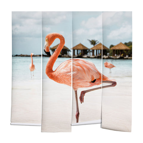 Henrike Schenk - Travel Photography Pink Flamingo Beach Photo Aruba Island Tropical Summer Bird Wall Mural