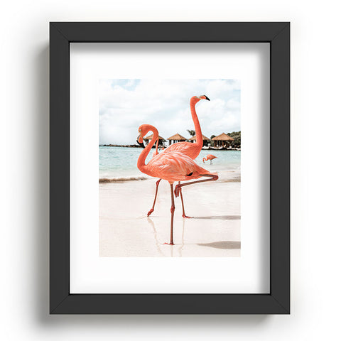 Henrike Schenk - Travel Photography Pink Flamingos On Aruba Island Recessed Framing Rectangle