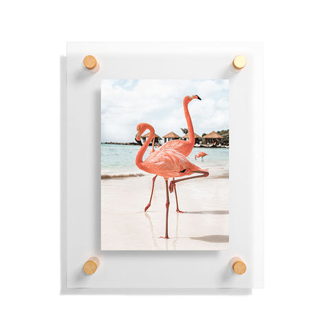 Henrike Schenk - Travel Photography Pink Flamingos On Aruba Island Floating Acrylic Print