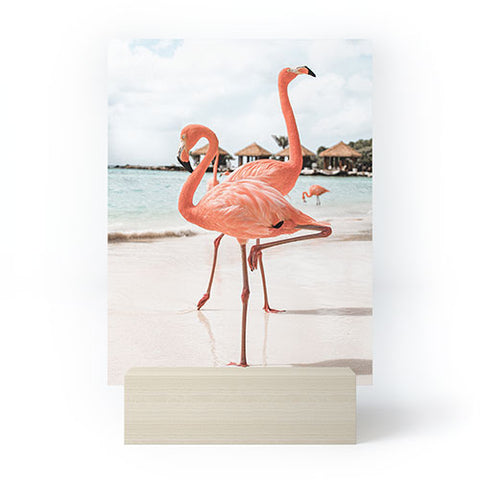 Henrike Schenk - Travel Photography Pink Flamingos On Aruba Island Mini Art Print