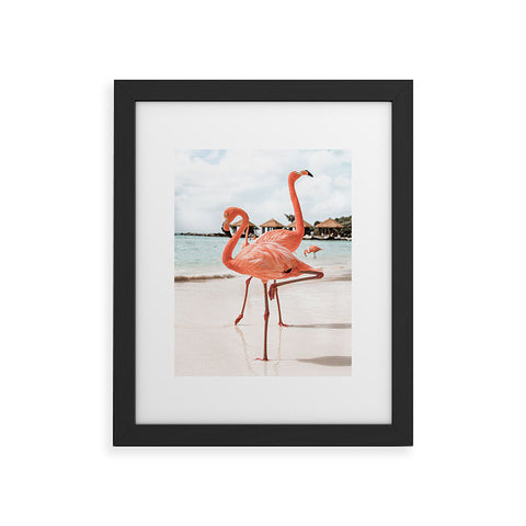 Henrike Schenk - Travel Photography Pink Flamingos On Aruba Island Framed Art Print