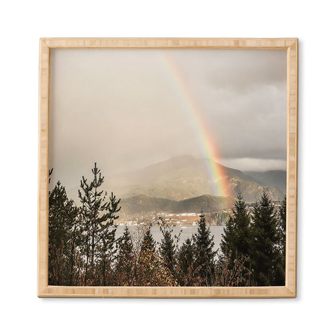 Henrike Schenk - Travel Photography Rainbow In The Mountains Lake In Norway Photo Framed Wall Art