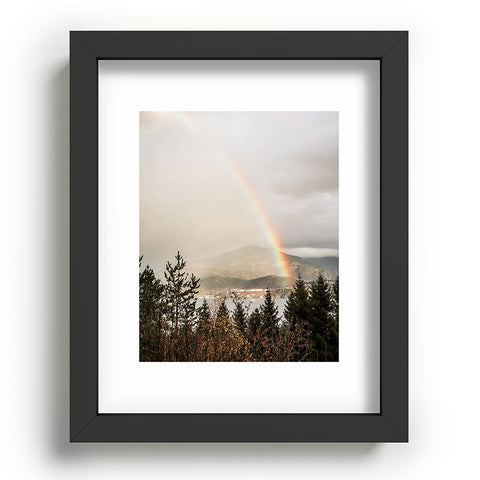 Henrike Schenk - Travel Photography Rainbow In The Mountains Lake In Norway Photo Recessed Framing Rectangle