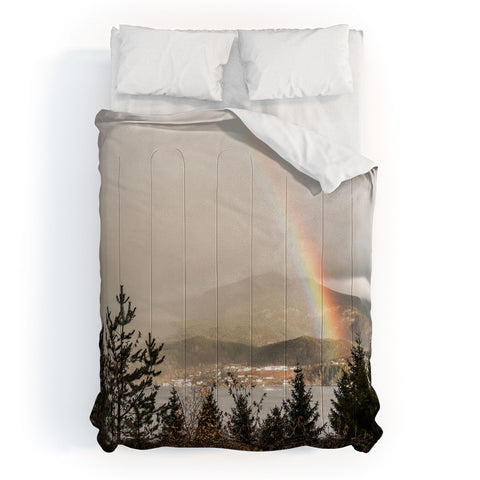 Henrike Schenk - Travel Photography Rainbow In The Mountains Lake In Norway Photo Comforter