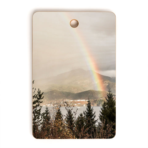 Henrike Schenk - Travel Photography Rainbow In The Mountains Lake In Norway Photo Cutting Board Rectangle