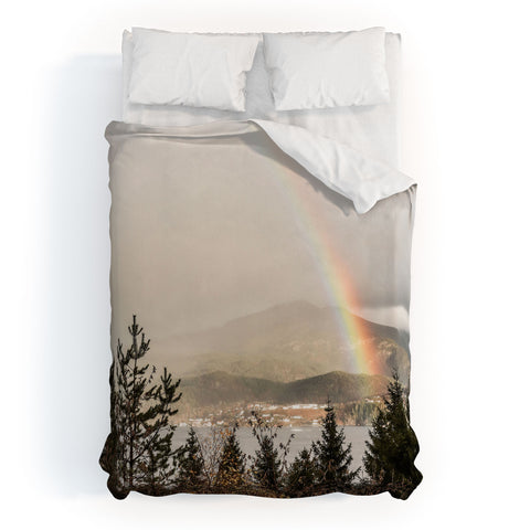 Henrike Schenk - Travel Photography Rainbow In The Mountains Lake In Norway Photo Duvet Cover